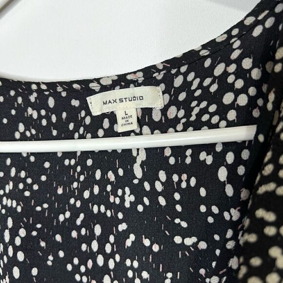 Max Studio Black Cream Pink Wrap Ruffle Maxi Dress - Picture 3 of 9